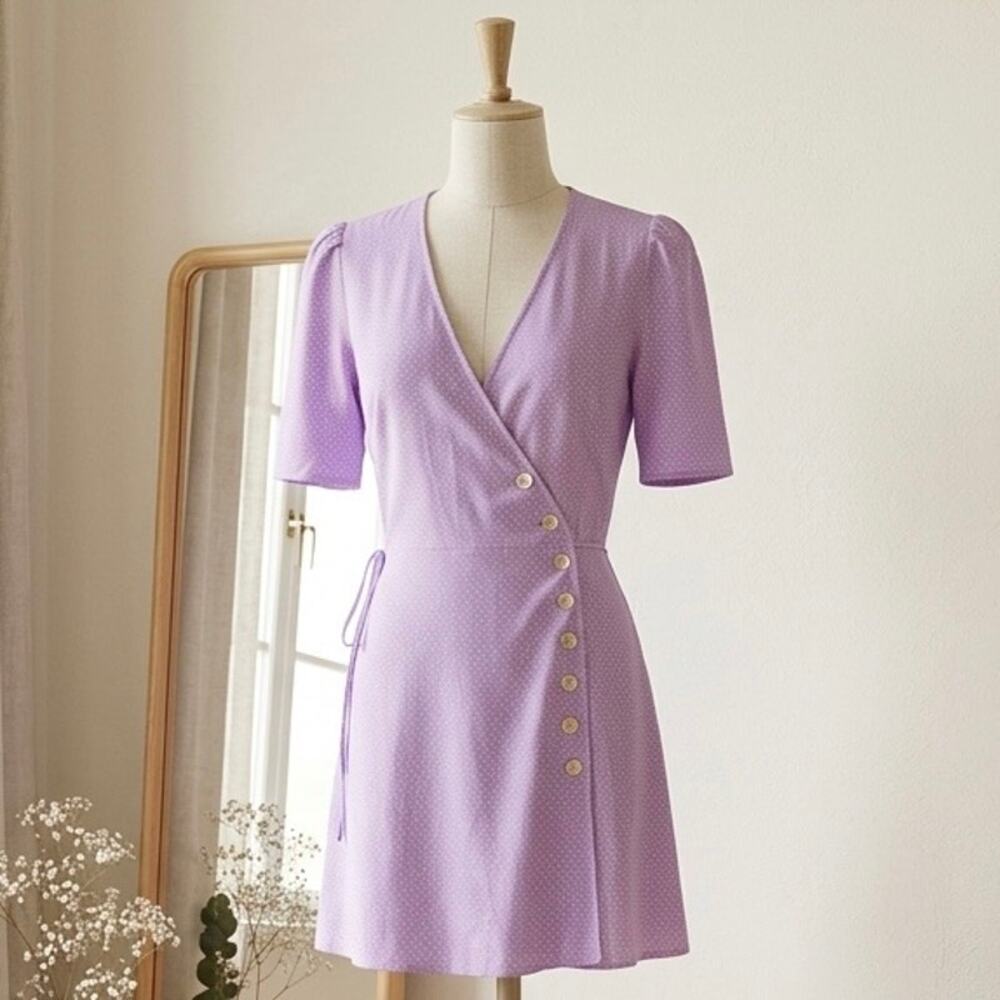 Rouje Paris Lavender Gabinette Mini Dress xs French Girl Clean Girl Euro Summer
